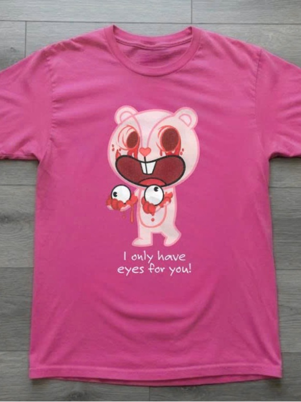 Pink Short Sleeve Graphic Tee with Playful Character